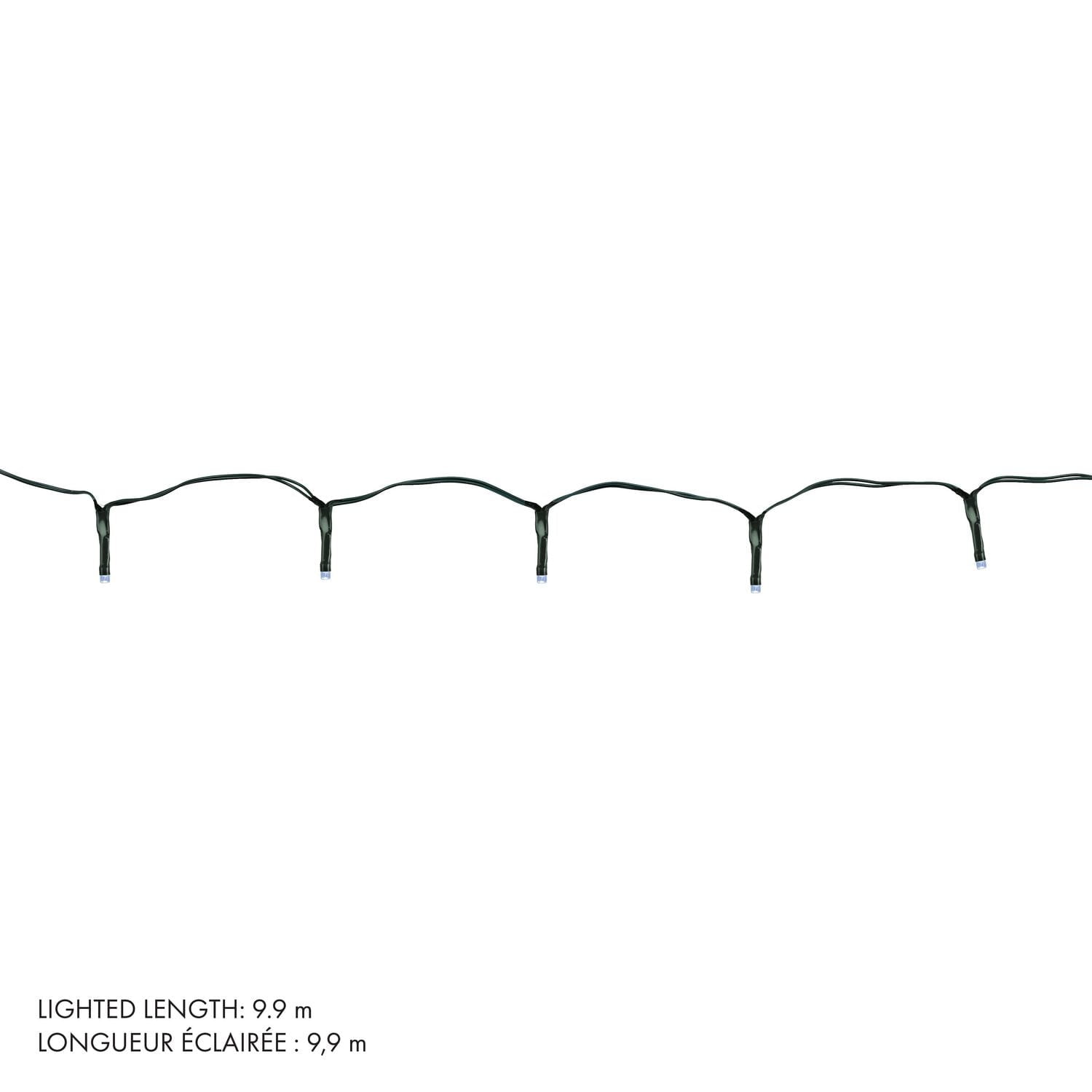 100 5mm battery operated LED Light String, indoor/outdoor, green wire, 8 functions with timer, 100 5mm LED Light String