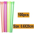 thumbnail image 2 of 100pcs Straws, Spoon Scoop Straws For Smoothies Slushies Ice Cones Snow Cones Juice Milkshakes-hy, 2 of 5