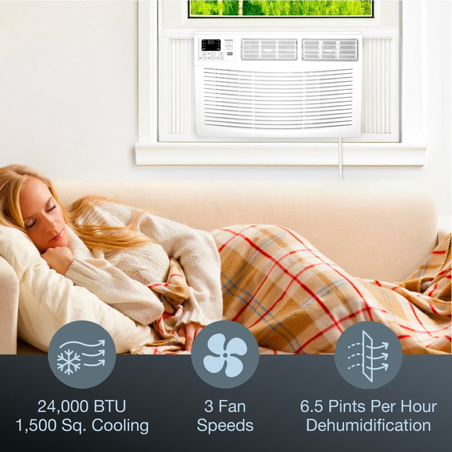 Amana New 24000 Btu 1500 Sq Ft Window Air Conditioner White