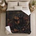 thumbnail image 5 of Rottweiler Portrait Dog, Peaceful Pet decorative motif Scene, Warm Flannel Blanket for Living Room and Bedroom with Detailed Artwork, Animal Lovers person's Day Gift, Artistic Home Decor, 5 of 9