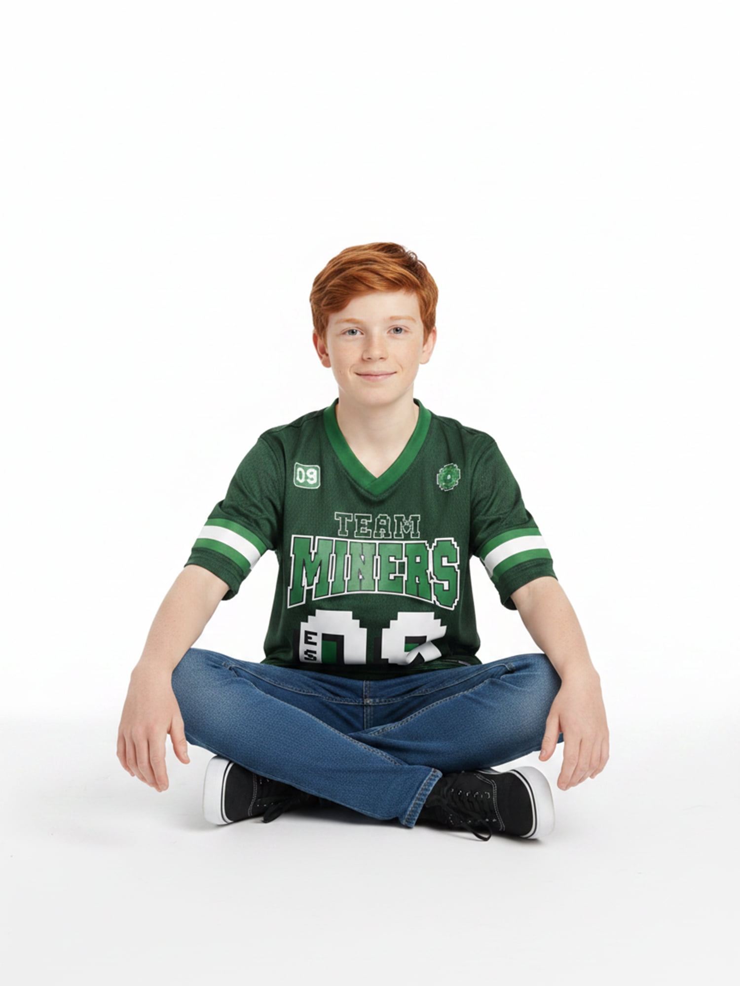 Minecraft Boys’ Short Sleeve Athletic Jersey, Sizes 4–18