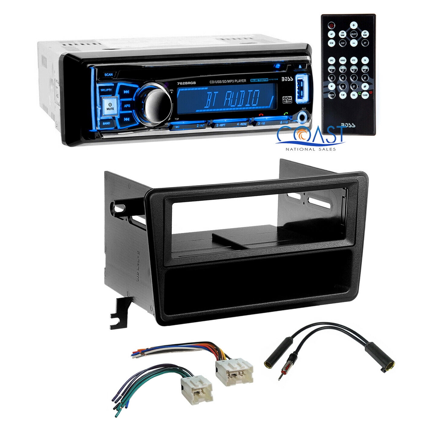 Boss Car Radio Stereo Bluetooth Dash Kit Harness For 03-04 Nissan Pathfinder Le