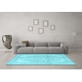 thumbnail image 3 of Ahgly Company Indoor Square Persian Light Blue Traditional Area Rugs, 7' Square, 3 of 4