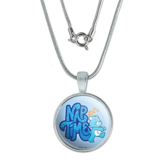 Care Bears: Unlock the Magic Bedtime Bear Nap Time 0.75" Pendant with Sterling Silver Plated Chain