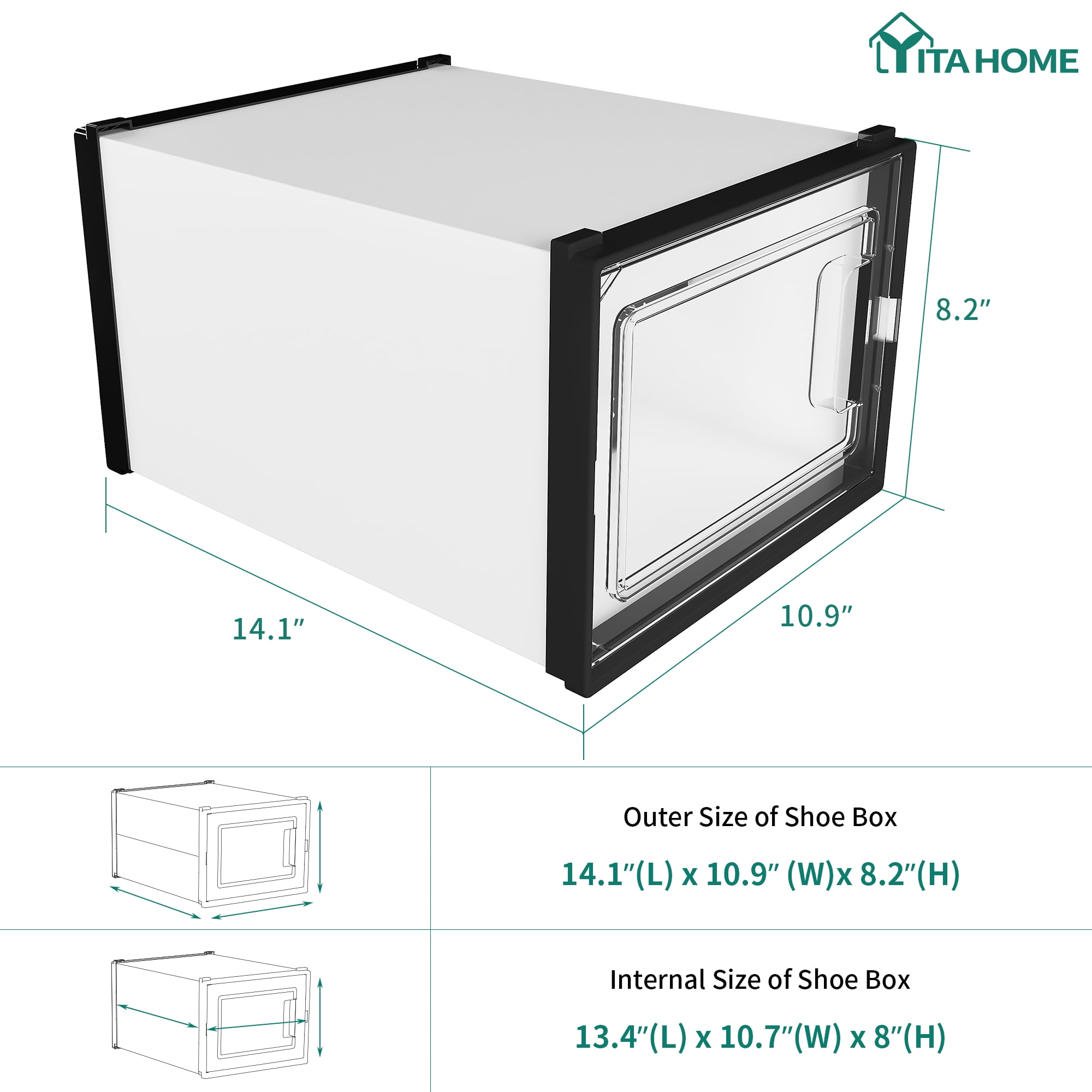 XL Shoe Storage Box - Holds 6-8no pairs of ladies shoes – Unique Walls