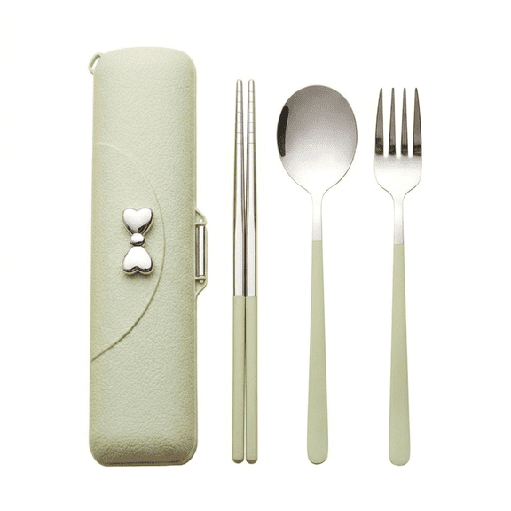 ROSEXIXI Stainless Steel Cutlery Set with Case,3pcs Stainless Steel Utensils Reusable Travel Fork Spoon And Chopsticks With Case,For Lunch Box Picnic And Camping Cooking Essentials