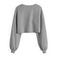thumbnail image 4 of Women's Plus Size Corduroy Long Sleeve Crew Neck Top Cropped Loose Casual, 4 of 9