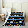 thumbnail image 2 of Cartoon Carsx Plush Throw Blanket, Vehicle All Season,Blanket for Sofa Couch Kids Kawaii Traffic Lights Flannel Fleece Blanket Car Themed Black Blue Bedroom Throw 50"x60", 2 of 6