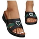 thumbnail image 3 of Bmisegm Women's Slope Heel Thick Bottom Rhinestone Large Size Slippers Sandals Womens Sandals Summer Green 7.5, 3 of 5