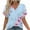 Light Blue#01, variant on JTZGDY Casual V Neck Floral Graphic T-Shirts for Women Dressy Summer Short Sleeve Tunic Tees Loose Oversized Comfy Pullover Tops Beige#02 M