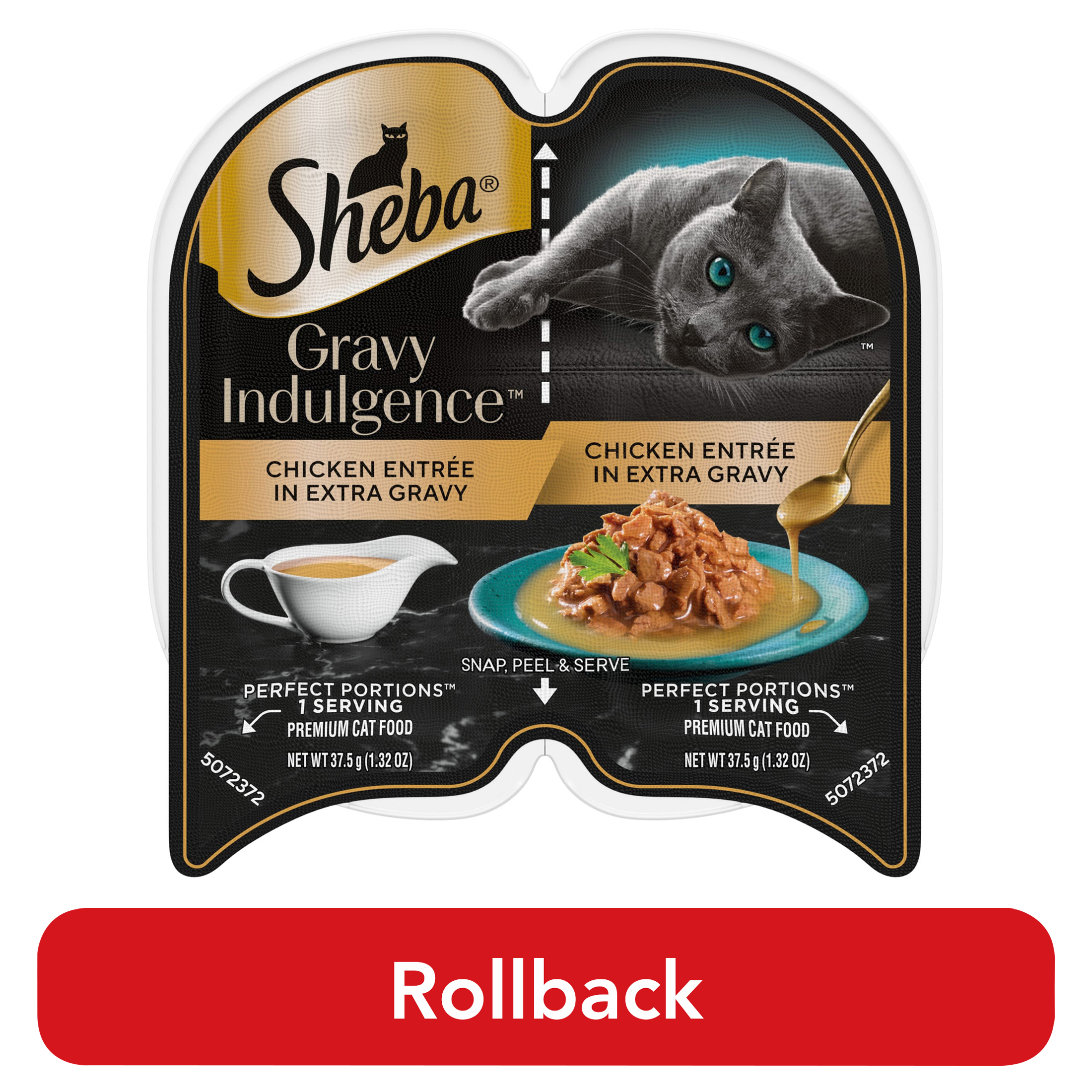 Sheba Gravy Indulgence Chicken Entree In Extra Gravy Cat Food, 2.6 Oz Twin-Pack Tray