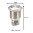 thumbnail image 2 of Uxcell Latching Metal Push Button Switch 19mm 24V White LED Light with Socket Plug Wires, 2 of 5
