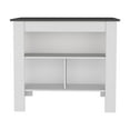 thumbnail image 2 of Qumbnk Rectangle Kitchen Island with Open Shelf, Wood Island Table for Living Room, Dining Room, Kitchen, 2 of 7