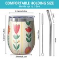 thumbnail image 5 of 12oz Stemless Wine Tumblers Pioneer Flower Vacuum Insulated Stainless Steel Travel Tumbler Cups Mug with Lid and Straw for Champaign,Cocktail,Beer with Cleaning Brush, 5 of 5