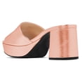 thumbnail image 2 of YDN Women Comfortable Peep Open Toe Platform Chunky High Heel Slide Sandals Dress Mules Slipper Party Dressy Shoes Size 4 Orange, 2 of 4