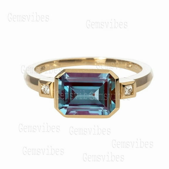 Multicolor Alexandrite Ring With Diamond Halo Jewelry S925 Sterling Silver Ring For Women Wedding Gift Vintage Alexnadrite Ring Dainty Rings