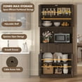 thumbnail image 5 of Huisuilinss Fluted Pantry Cabinet,Kitchen Pantry Cabinet,70" Tall Pantry Storage Cabinet With Countertop,Kitchen Hutch Cabinet With Doors And Drawer,Freestanding Cupboard For Dining Room Living Room, 5 of 7