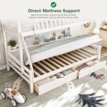 thumbnail image 6 of DTTRA Twin over Full Bunk Bed with Storage Drawers, Curved Guardrails & Side Shelves, Beige, 6 of 8