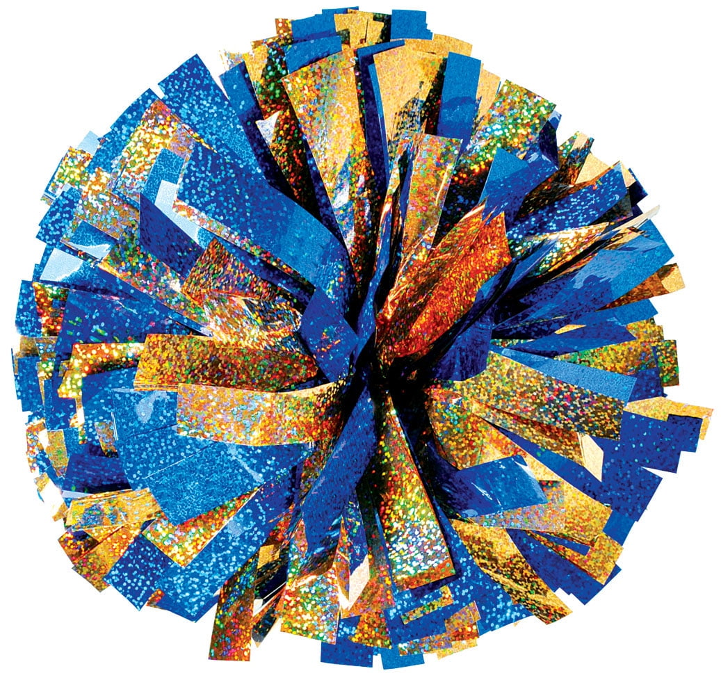 Chasse 2 Color Holographic Mix Cheer Pom Poms Cheerleader Pom With Baton Handle Sold Individually Walmart Com Walmart Com