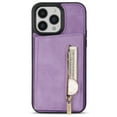 thumbnail image 2 of ELEHOLD Zipper Wallet Case for iPhone 14 Pro 6.1 inch,Made of Premium Vegan Leather and Soft TPU with Shockproof Full Body Protection Magnetic Kickstand and Card Slot Case, Purple, 2 of 9