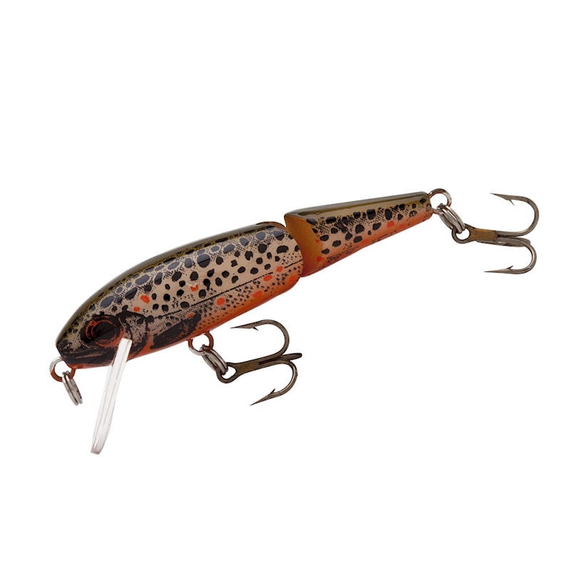 Rebel J4970 Jointed Minnow Lure, 1 7/8", 3/32 oz, Brown Trout, Floating