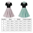 thumbnail image 3 of IBTOM CASTLE Women's Vintage Dress Plaid Floral Cocktail Party Swing Dresses 1950s Retro Gown Wedding Formal A-line Midi Dresses XL Black + Green Dots, 3 of 7