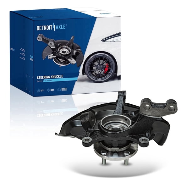 Detroit Axle - Front Left Steering Knuckle for Toyota 04-07 Highlander, Driver Side Steering Knuckle & Wheel Bearing Hub Assembly 2004 2005 2006 2007