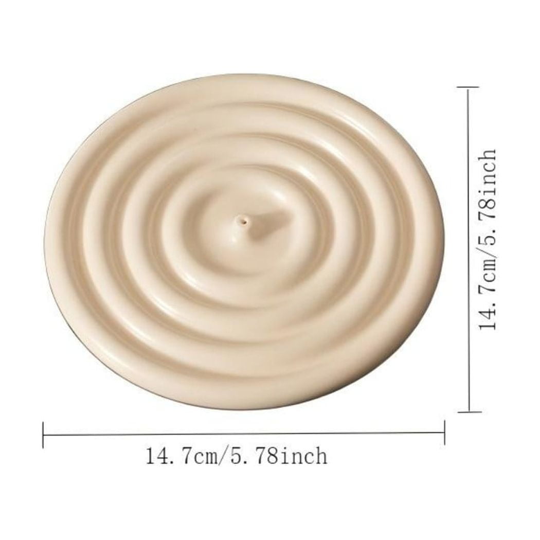 Warmself Incense Holder Modern Minimalist Circular Incense Stick Burner for Cones or Sticks for Yoga & Meditation, Enhance Atmosphere,Ceramic Ash Catcher Matcha Green