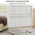 thumbnail image 2 of Slumbrae Folding Bed with Mattress, Twin Size, Heavy Duty Steel Slat Frame, Portable Rollaway Bed with Memory Foam Mattress with Bamboo Rayon Cover, Easy Assembly, Ideal for Guests & Camping, White, 2 of 7