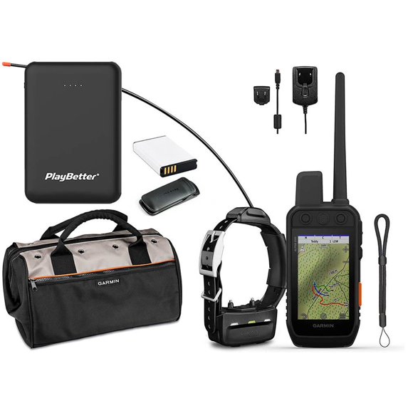 Garmin Alpha 200i (TT 15 Mini Bundle) GPS Dog Tracker HuntBetter Bundle | +Garmin Field Bag, PlayBetter Portable Charger & GPS Tether Lanyard | Track & Train Dog GPS