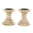 thumbnail image 3 of Candle Stands - Wood Candle Holder Pair 6"H, 5"W, 3 of 5