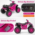thumbnail image 4 of Costway 24V Kids Ride-On Electric ATV 4-Wheeler Quad Car with Wireless Connection Pink, 4 of 10