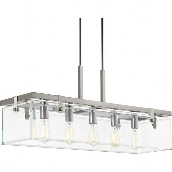 P400116-009-Progress Lighting-Glayse - Chandeliers Light - 5 Light - Beveled Shade in Luxe and Modern style - 36.75 Inches wide by 15.75 Inches