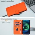 thumbnail image 4 of Wallet Case Compatible for Samsung Galaxy A54 5G, PU Leather Magnetic Closure Protective Flip Folio Case with 3 Card Holder and Wrist Strap Cover Women Men,Orange,For Galaxy A54 5G, 4 of 7