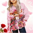 thumbnail image 1 of Sudadera con capucha para niños, camiseta de manga larga con estampado de cuello redondo para niños y niñas mayores, sudadera con capucha, top de poliéster para niña, 1 of 5