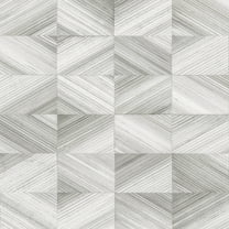 Brewster Stratum Grey Geometric Faux Wood Wallpaper