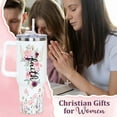 thumbnail image 2 of 40 OZ Christian Tumbler Cup, Christian Gifts For Women Faith, Mother''s Day, Birthday, Christmas Gifts for Women, Inspirational, Catholic, Religious Gifts For Mom, Friend, Sister, Grandma, Coworker, 2 of 6