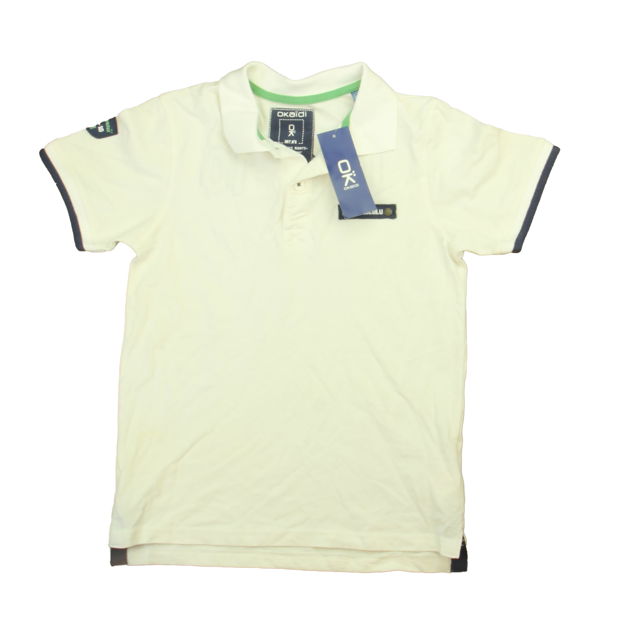 Pre-owned Okaidi Boys White Honolulu Polo Shirt size: 10 -