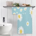 thumbnail image 5 of Flowers Polka Dot Blue Towels Highly Absorbent Cotton Towels Set of 2, Premium Spa & Hotel Quality Quick Dry Towel Set 54 x 27 Inches Bathroom Towels, 5 of 7