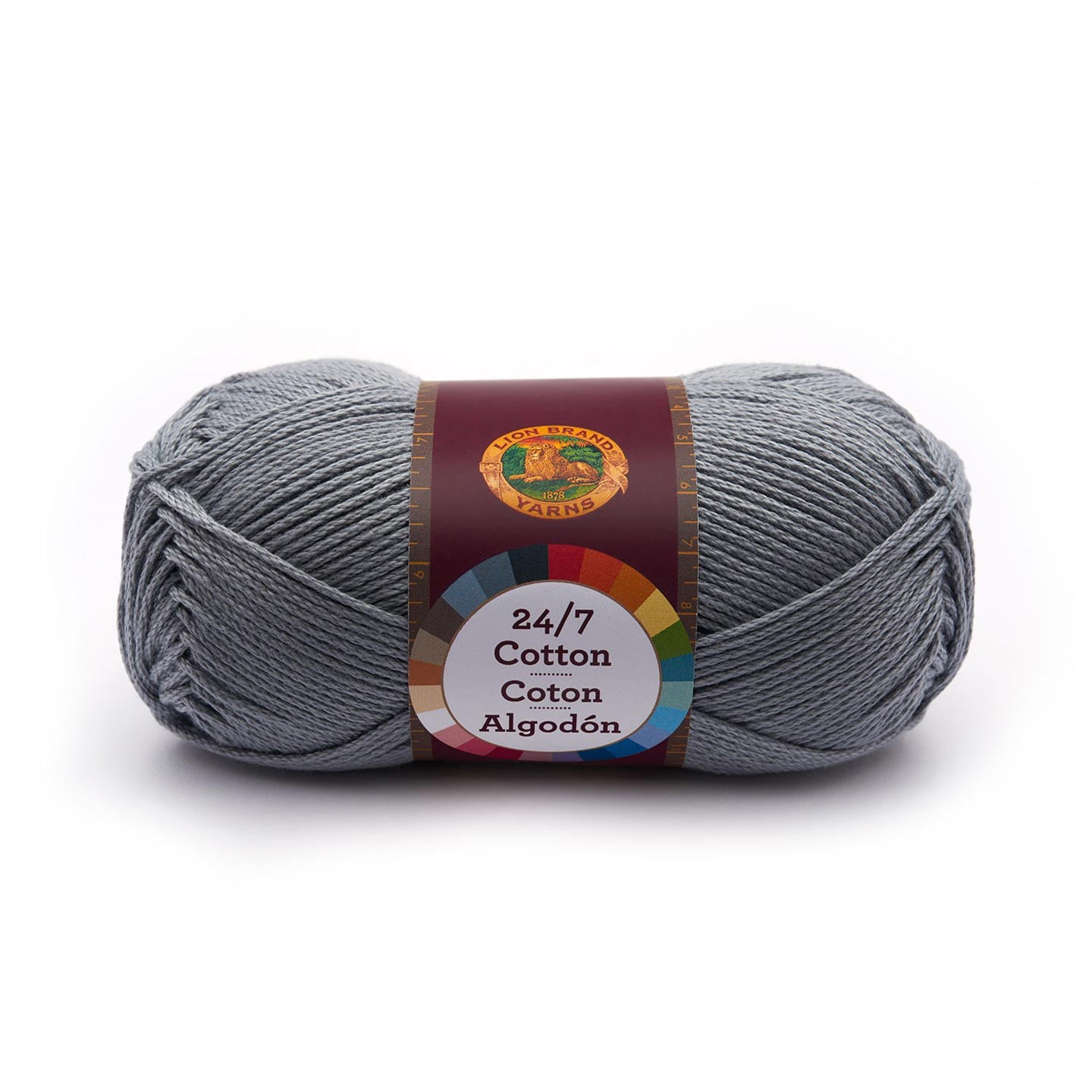 Lion Brand Silver Cotton Knitting Yarn, 186 yards long