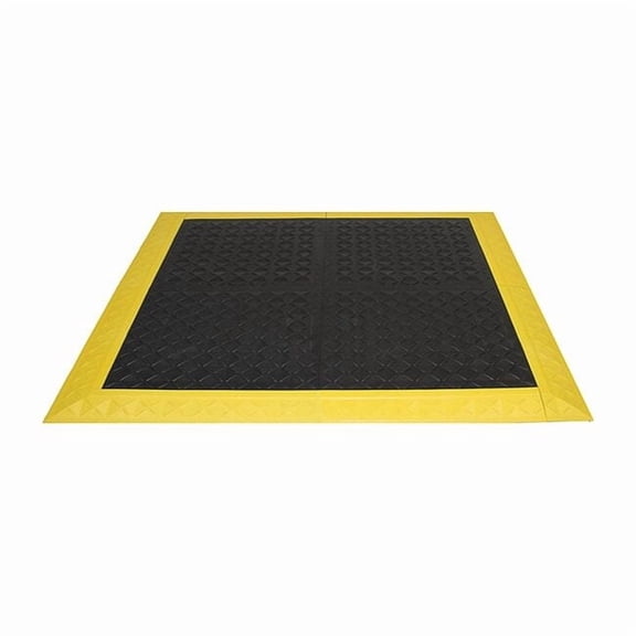 Interlocking Antifatigue Mat Kit, Vinyl, 3 ft W x 3 ft L, 1 in Thick