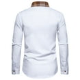 thumbnail image 4 of VBTAPA Men's Long Sleeve Dress Shirt Plaid Collar Casual Button Down Shirts Wrinkle Free Regular Fit Business Office Shirt with Chest Pocket White XXL, 4 of 9