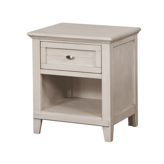 Leovanni Gamora Wood 1-Drawer Kids Nightstand in Antique White