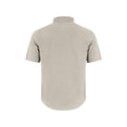thumbnail image 3 of Mens Linen Short Sleeve Shirt Casual Button Down Top Breathable Summer Loose Fit Tunic Tee for Beach Vacation Travel Out Khaki M, 3 of 4