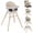 Beige, variant on INFANS Baby High Chair, 6 in 1 Wooden Convertible Highchair for Babies and Toddlers, Infant Dining Booster Seat Kids Stool with Adjustable Removable Tray