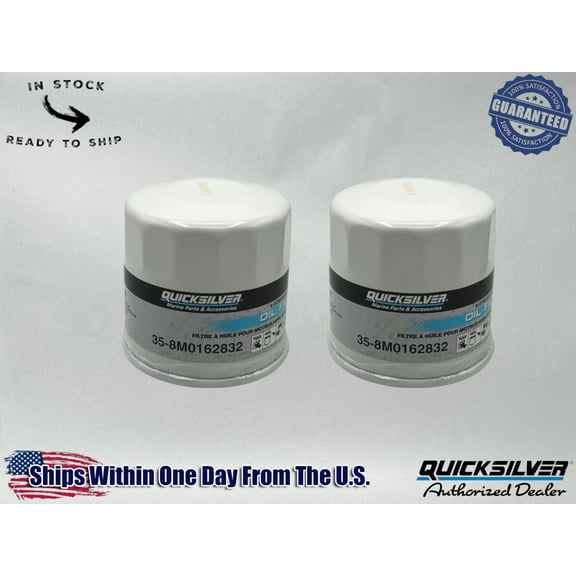 Quicksilver Genuine OEM Authentic Oil Filters 35-8M0162832 2 Pack