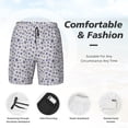 thumbnail image 2 of Kdxio Blue Dandelion Print Men's Swim Trunks with Compression Liner 7 Inch Inseam Quick Dry Swim Shorts, 2 of 5