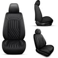 thumbnail image 5 of JIAMAOXIN 2 pieces of all season universal front leather seat covers, suitable for most pickup trucks, sedans, SUVs (Black), 5 of 5