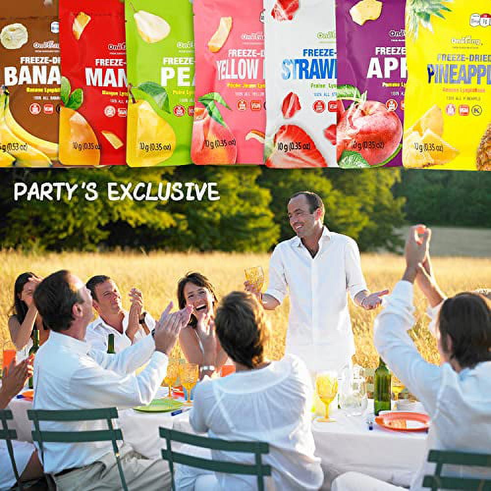 ONETANG Organic Unsweetened Freeze-Dried Mixed Fruit, 12 Pack Single-Serve Bags, Non-GMO, Kosher, Gluten-Free, Vegan