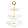 thumbnail image 1 of Luckyn Pastry Stand 3 Tier,Fruit Dessert Stand,Small Cupcake Stand Cookie Tray Rack for Wedding Home Birthday Party Decor,White, 1 of 5